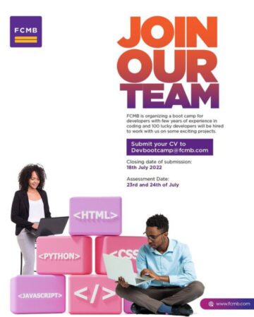 2022 First City Monument Bank (FCMB) coding Bootcamp for Nigerians