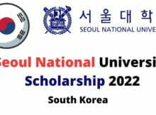 Global Hope Scholarships 2022 at Seoul National University in South Korea