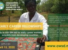 2023 OWSD Early Career Women Scientists (ECWS) Fellowship Programme