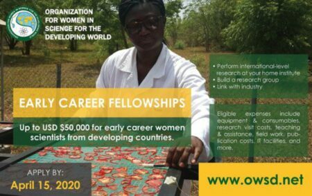 2023 OWSD Early Career Women Scientists (ECWS) Fellowship Programme