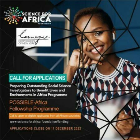 2023 POSSIBLE-Africa Fellowship Programme for early Postdoctoral African Scholars