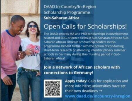 Numerous DAAD In-Country/In-Region Scholarships 2023 for Sub-Saharan African Students