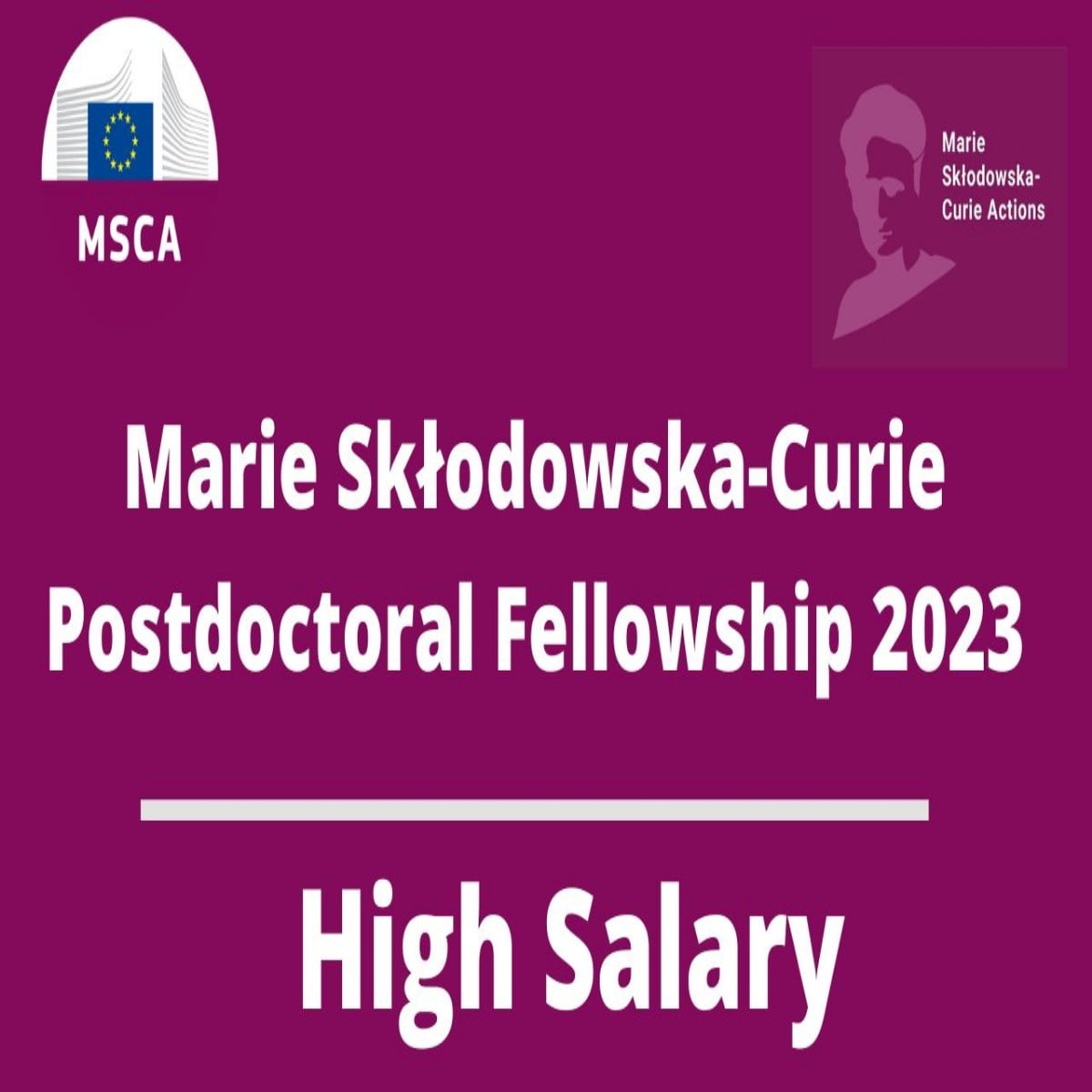 2023 Fully Funded Marie Skłodowska-Curie Actions Postdoctoral Fellowships