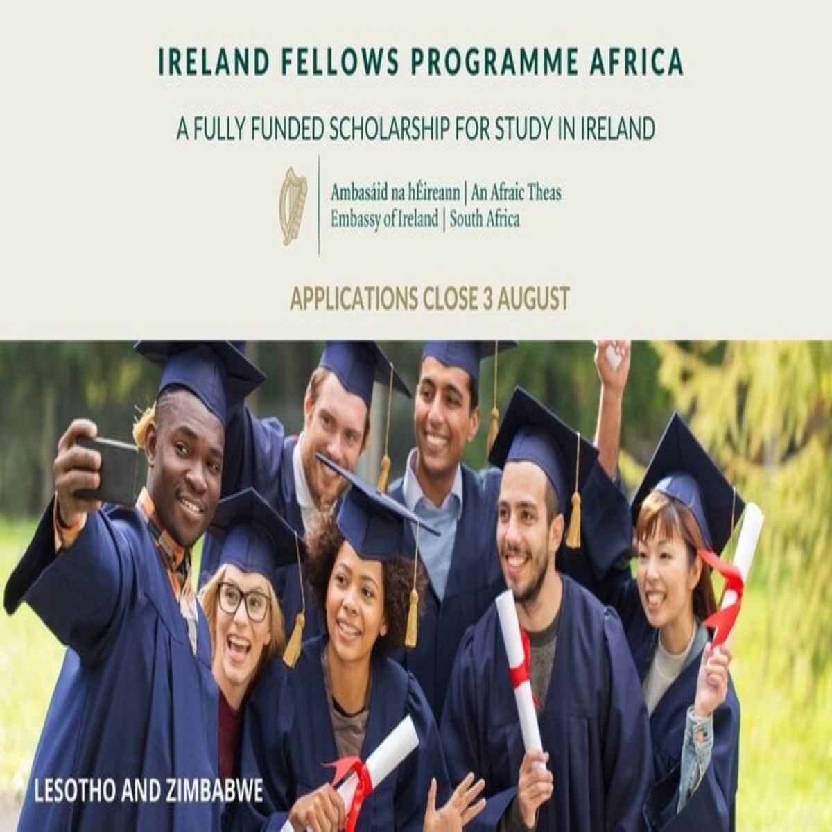 Ireland Fellows Programme for Africa Student 2024 at Higher Education Institution in Ireland