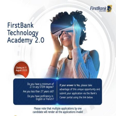 First Bank Technology Academy Graduate Programme 2023 for Nigerians