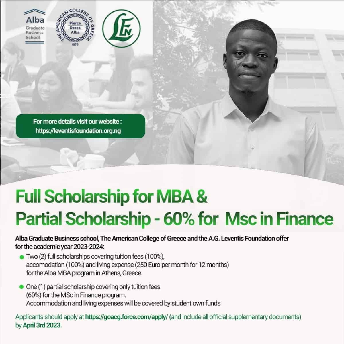 Leventis Foundation Masters Scholarships 2024 for Nigerians