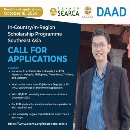 DAAD-SEARCA Scholarship Programme for Postgraduate Studies 2025