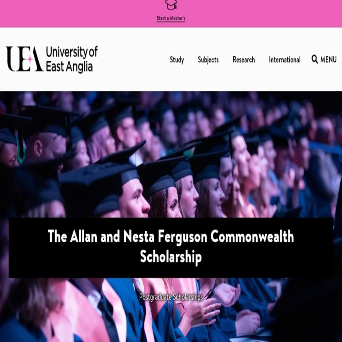 Allan and Nesta Ferguson Commonwealth Scholarship 2025